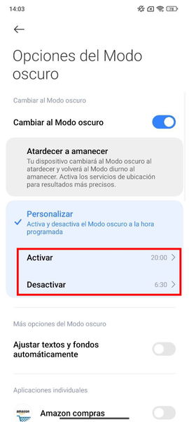 ¿Tienes un móvil Xiaomi? Con este sencillo truco puedes activar automáticamente el modo oscuro al atardecer