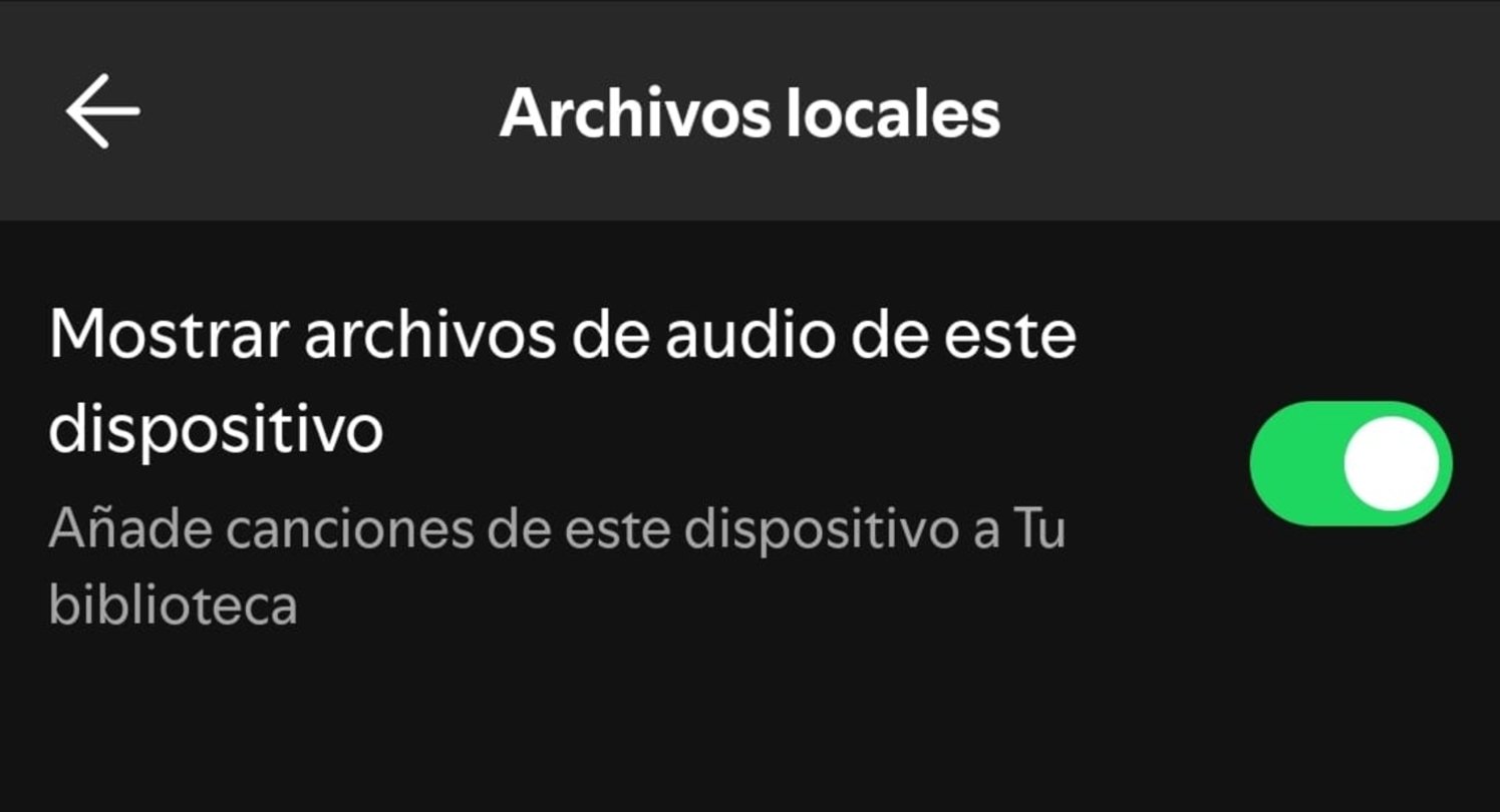 Botón para añadir dispositivos locales a Spotify
