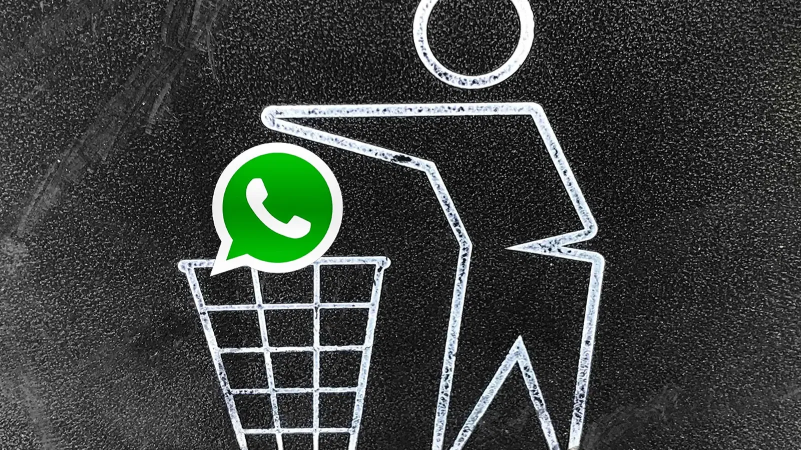 Icono de WhatsApp en la papelera