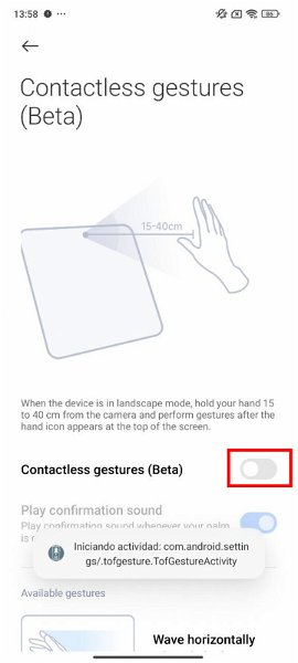 Cómo activar los gestos sin contacto de los POCO F6 en cualquier móvil Xiaomi con HyperOS