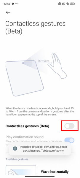 Cómo activar los gestos sin contacto de los POCO F6 en cualquier móvil Xiaomi con HyperOS