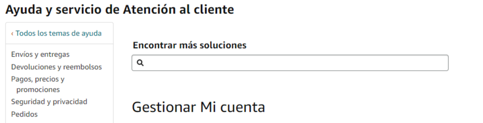 Amazon dispone de un servicio online de Atención al cliente