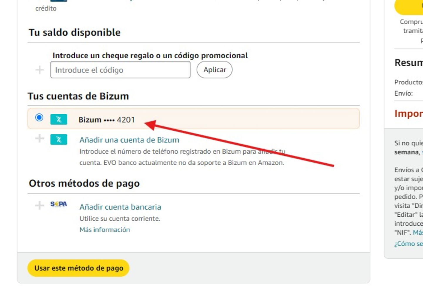 Pagar cuenta de amazon online