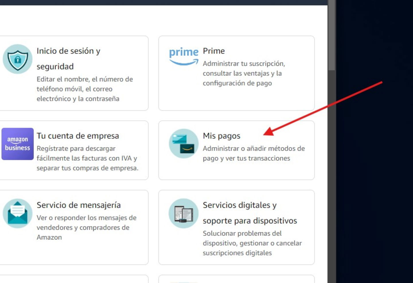 Amazon métodos de pago online