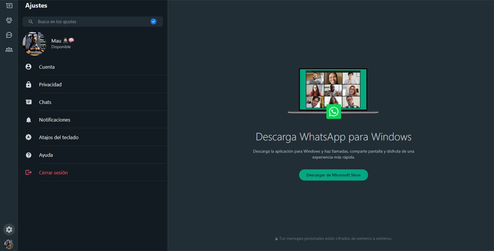 Como cerrar la sesion en WhatsApp Web