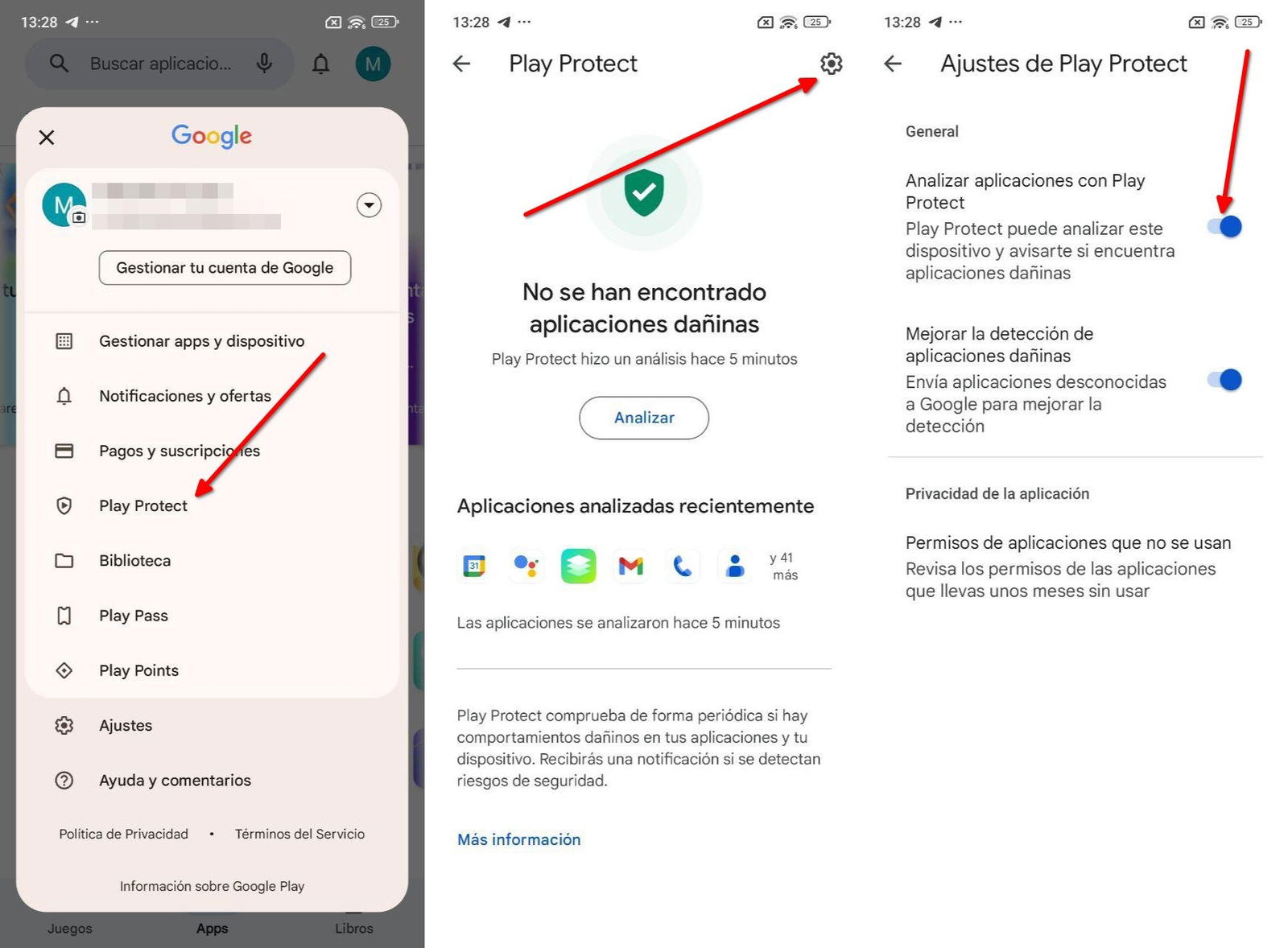 Cómo desactivar Google Play Protect en Android