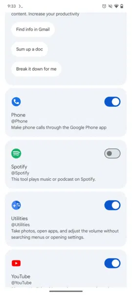 Google Gemini para Android recibirá, muy pronto, extensiones para Google Calendar, Keep, Tasks y Spotify