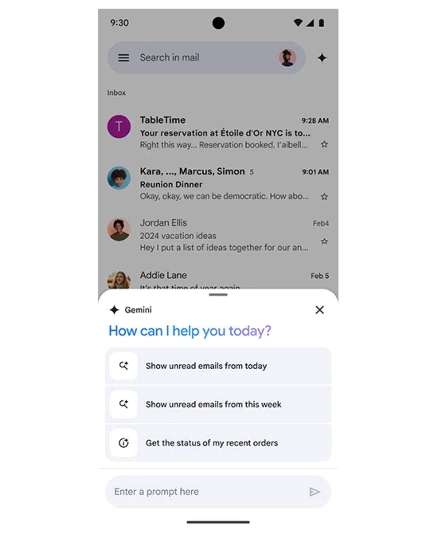 Gemini ahora te ayuda a encontrar correos en Gmail para Android