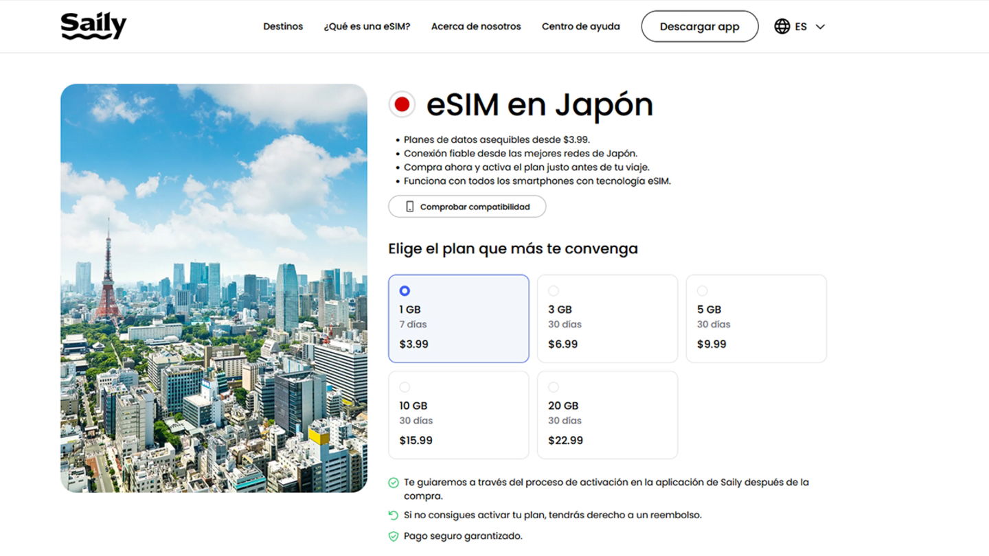 Saily es nuestra opción favorita si tienes que realizar un viaje a Japón