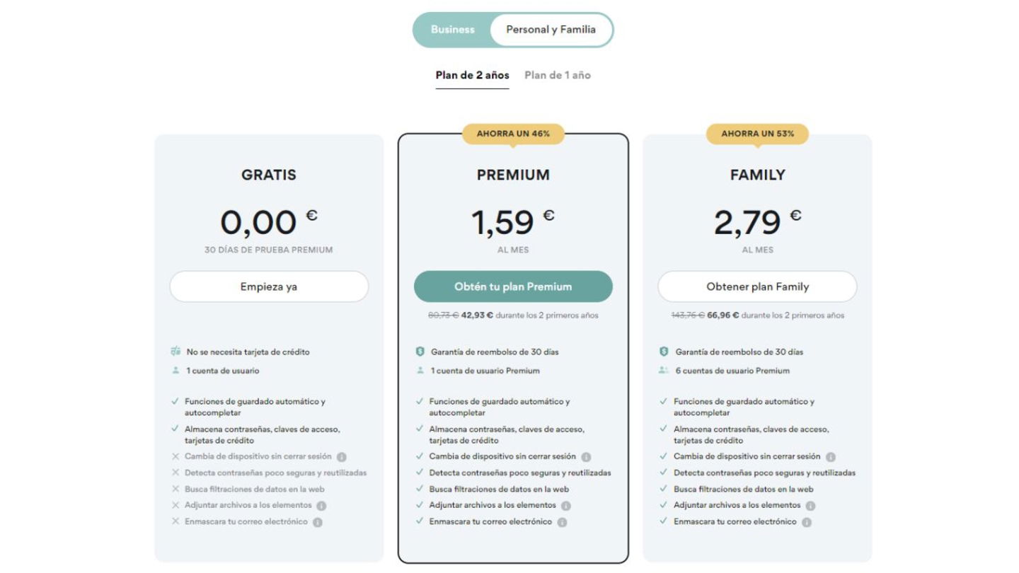 Elige el plan de Nordpass que más se adapte a tus necesidades y comienza a disfrutar de todos sus beneficios