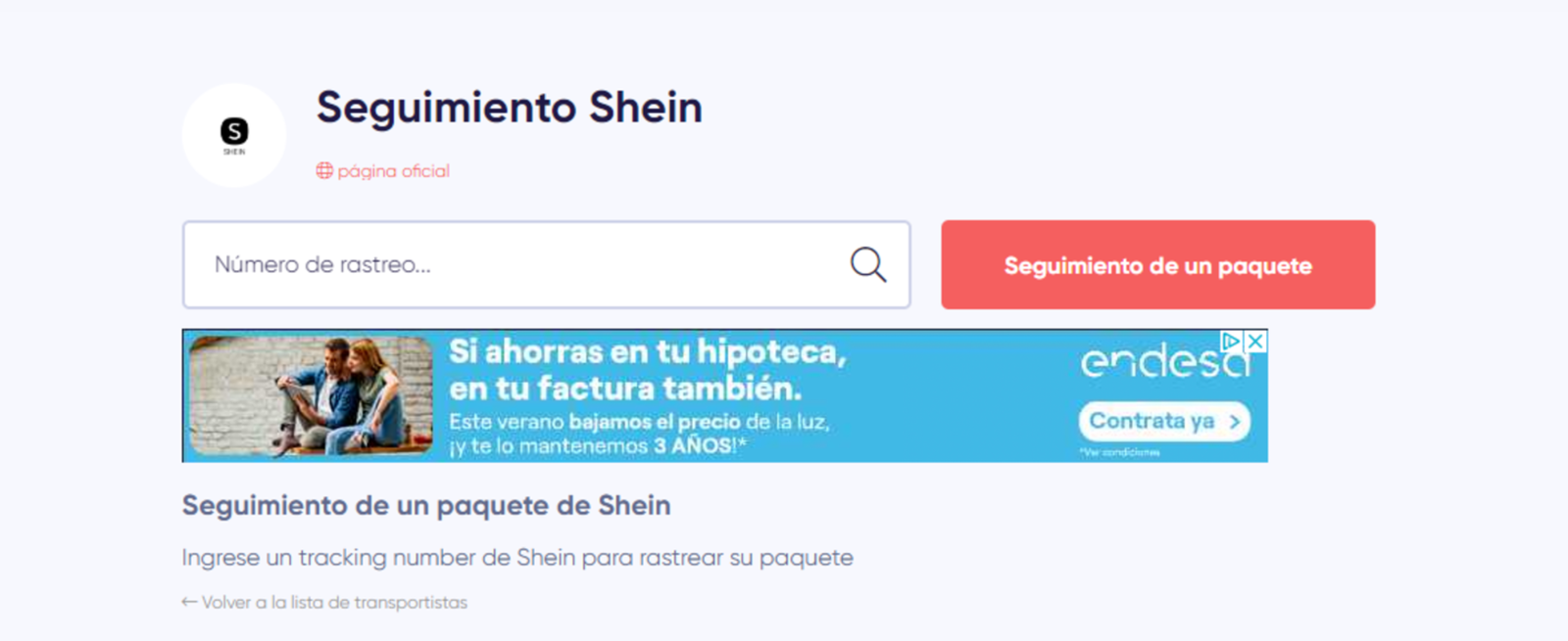 Hay webs de terceros que te permiten hacer seguimiento de tus pedidos de Shein