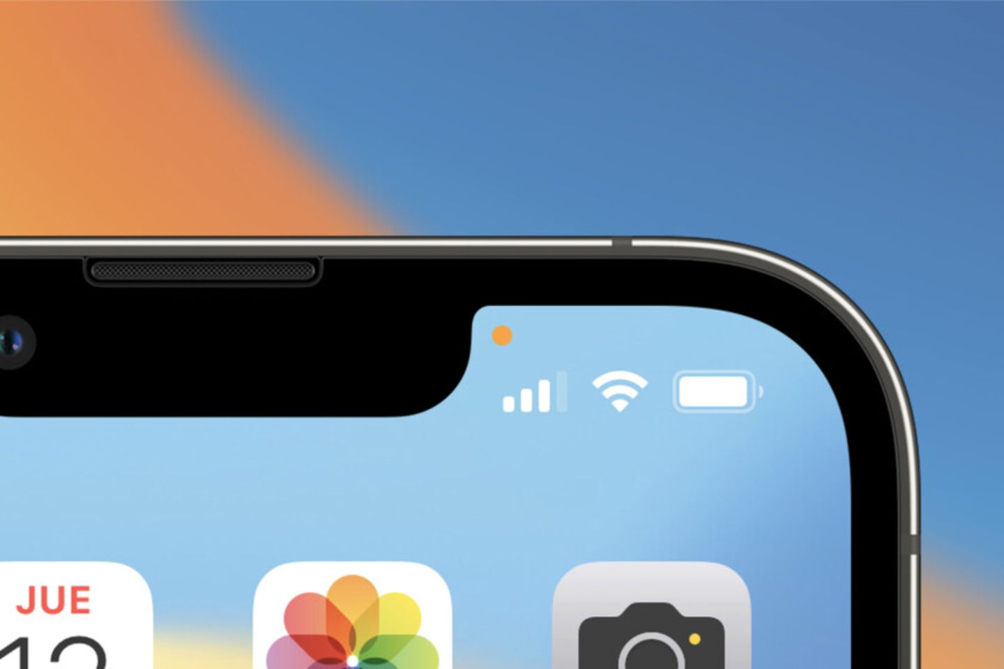 Un punto naranja en el iPhone indica que el micrófono se encuentra activo en ese momento