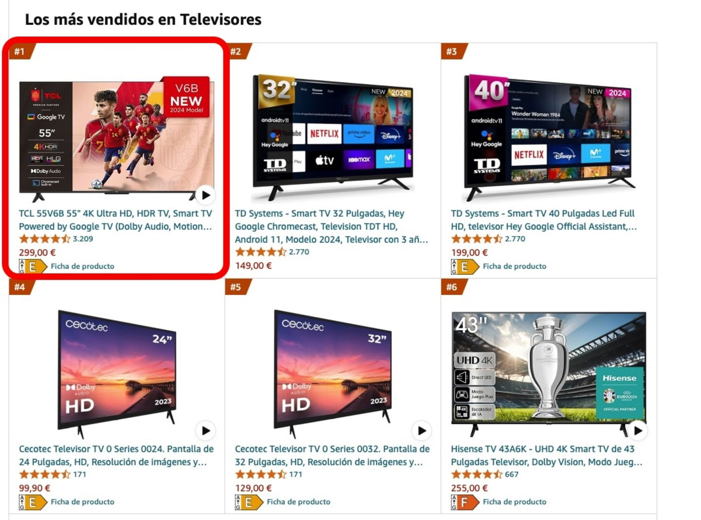 smart tv mas vendidas