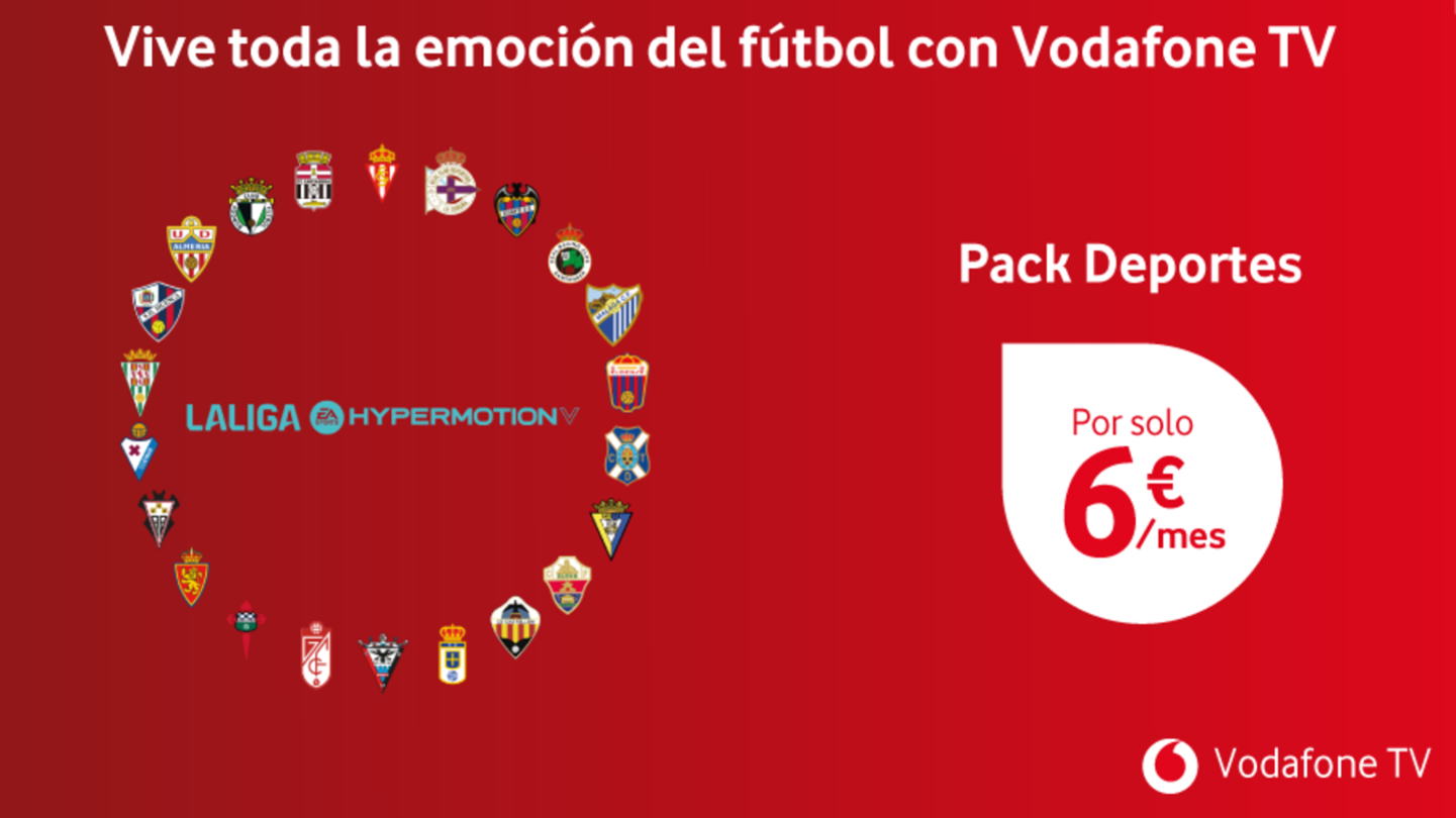 Vodafone confirma que ofrecerá toda LaLiga Hypermotion 24/25 por 6 euros al mes