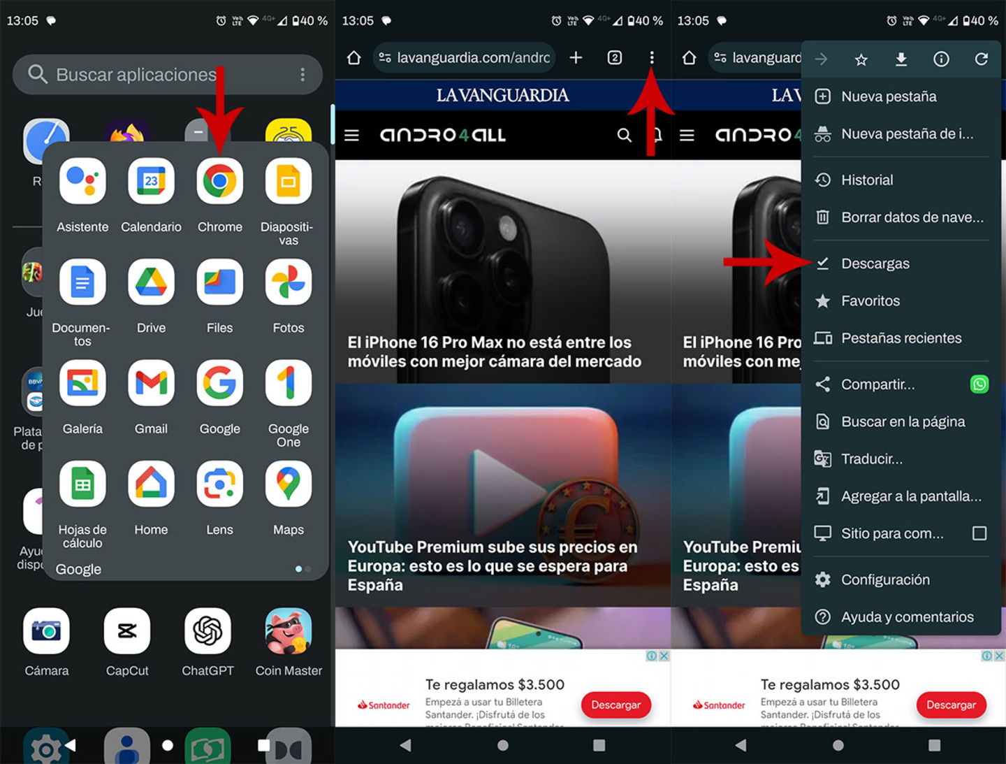 Acceder a la carpeta de descargas de Chrome en Android