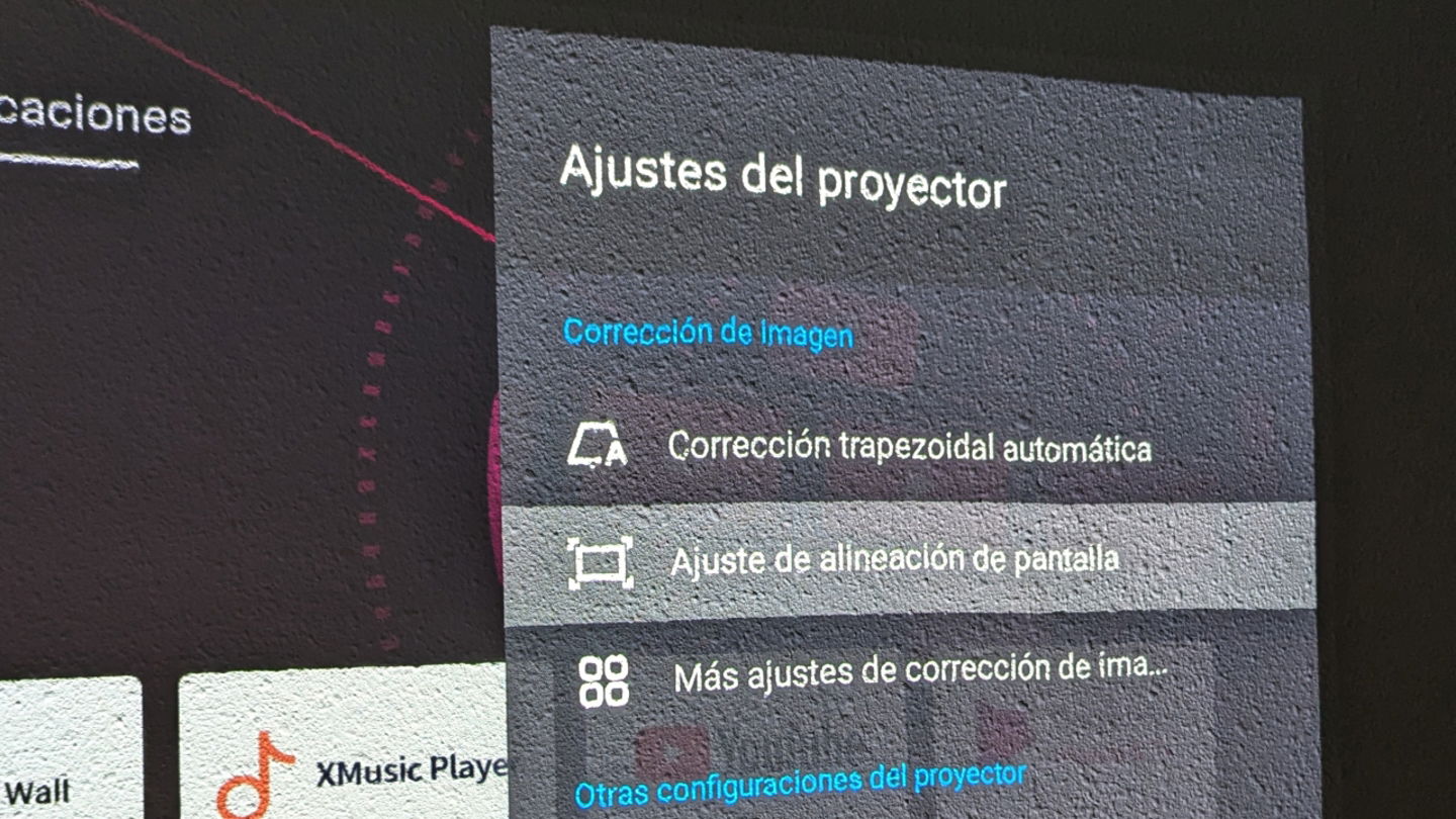 Ajustes del proyector del XGIMI AURA 2