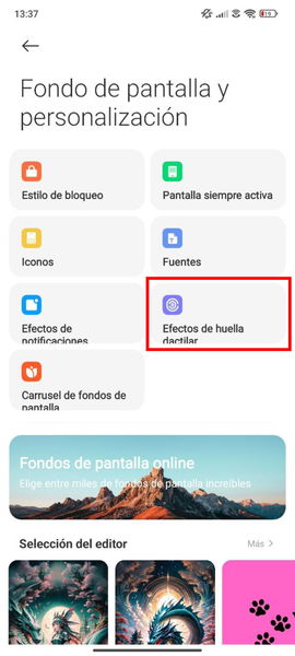 Cómo personalizar la animación del sensor de huellas de tu móvil Xiaomi