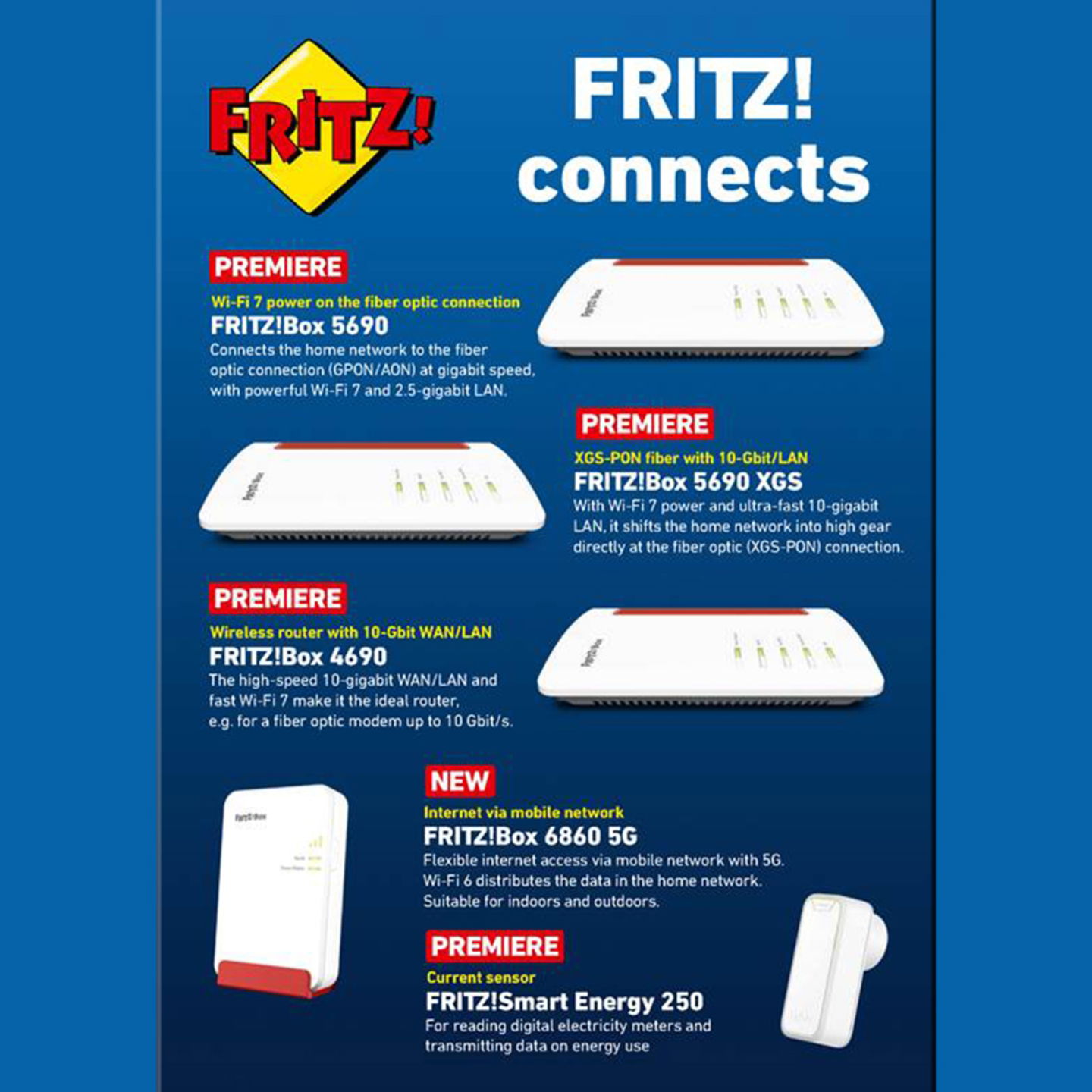 AVM presenta sus nuevos productos FRITZ! con Wi-Fi 7, red 5G NSA y SA y Wi-Fi Mesh