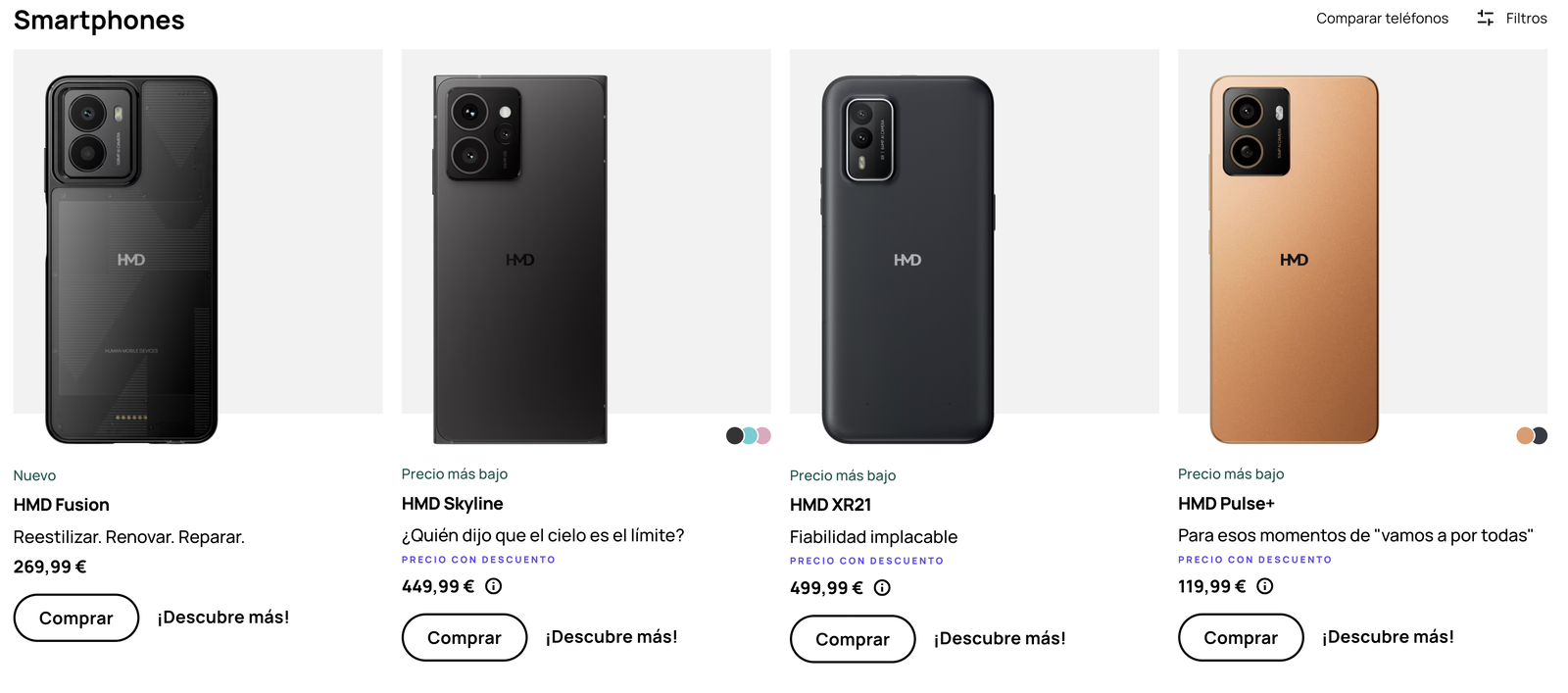 Adiós a los smartphones de Nokia en Europa: han desaparecido de la página web de HMD