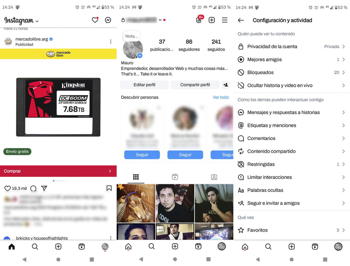 Configurar amigos cercanos en Instagram