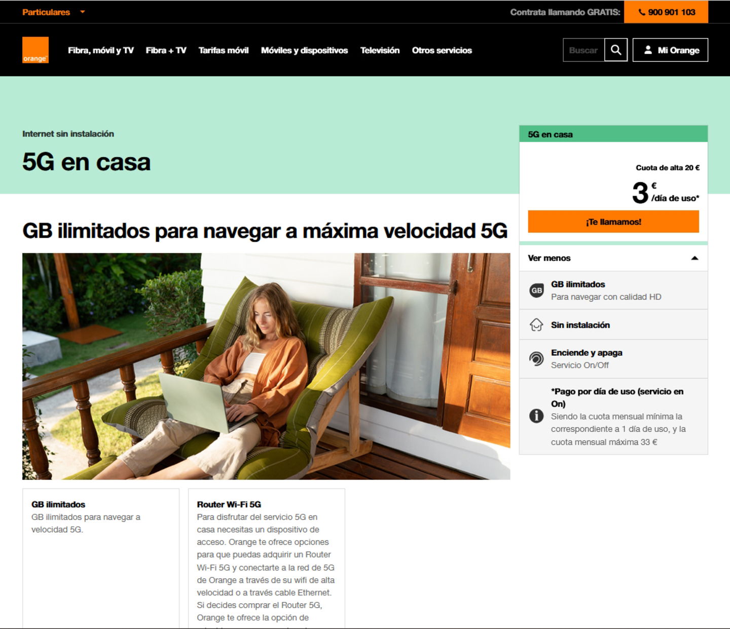 Orange estrena 5G en Casa: lleva Internet fijo a cualquier lugar y solo paga los días que te conectas