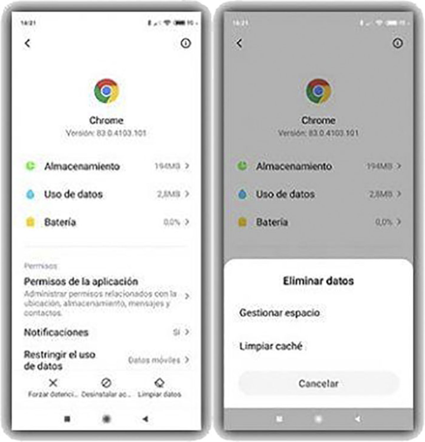 Elimina la caché de las apps de forma periódica