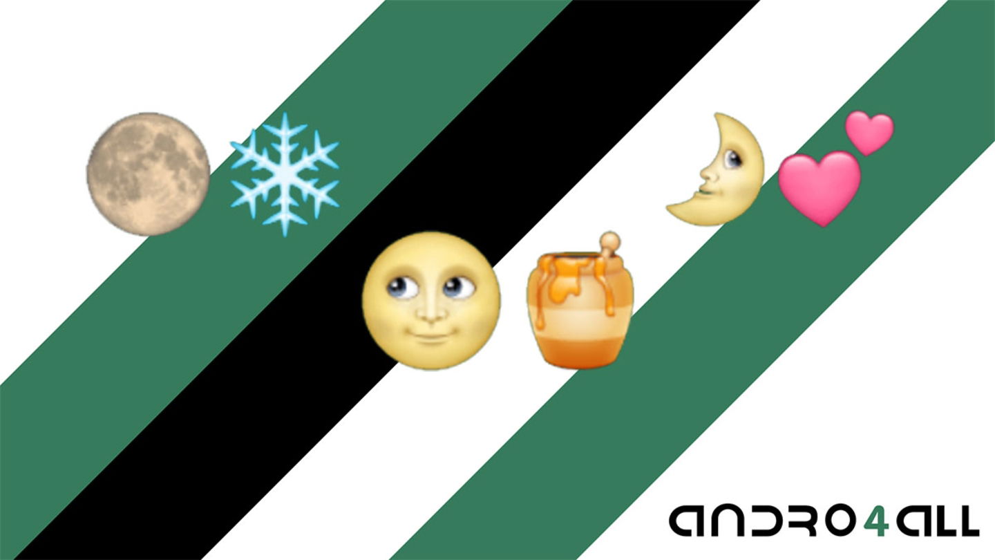 Emoji de luna junto a otros elementos significado