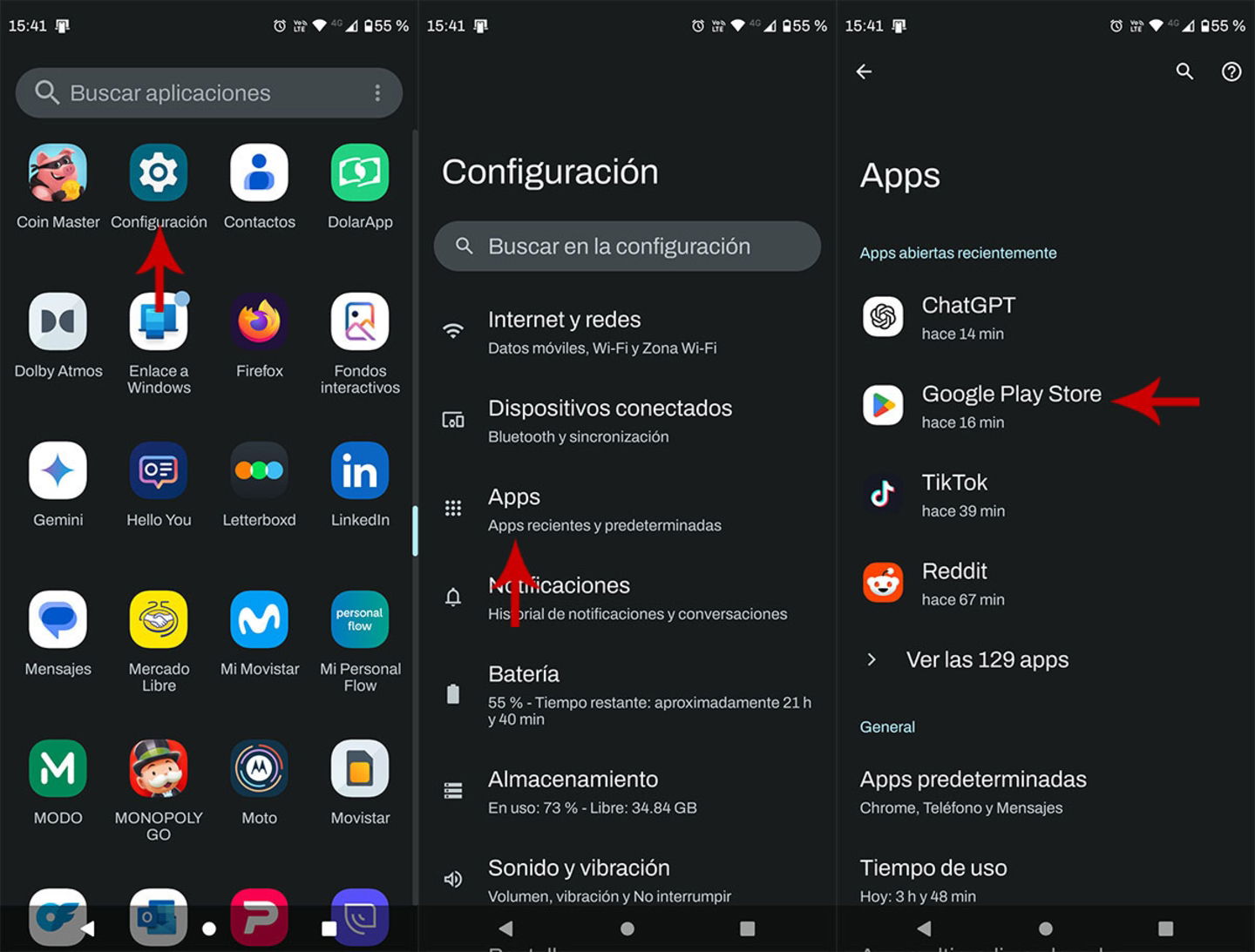 Entrar en las opciones avanzadas de Play Store