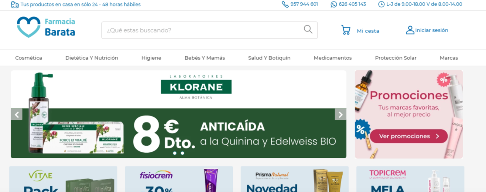 Farmaciabarata se centra en ofrecer precios muy competitivos