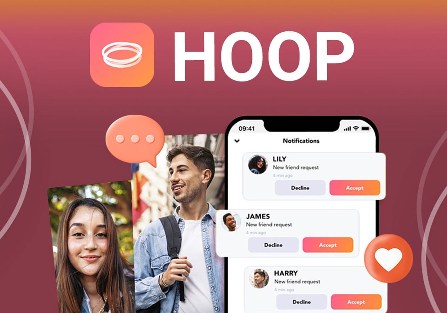 Hoop app para hacer amigos y chatear