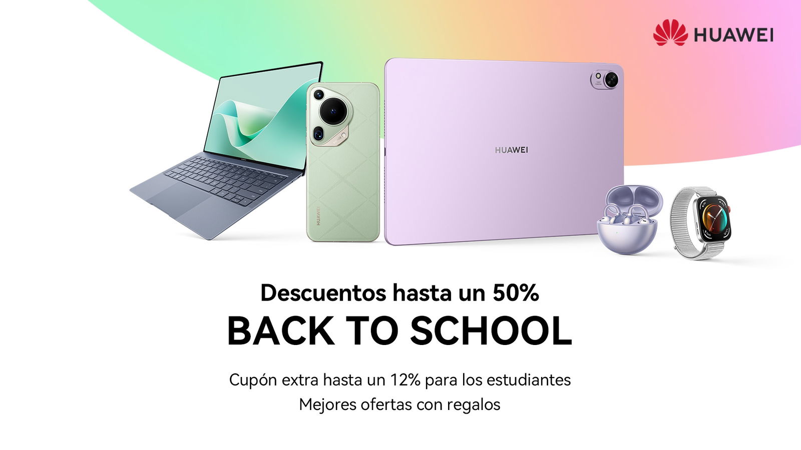 HUAWEI hace más sencilla tu vuelta al cole: si eres estudiante o profesor, tienes un 12% de descuento adicional