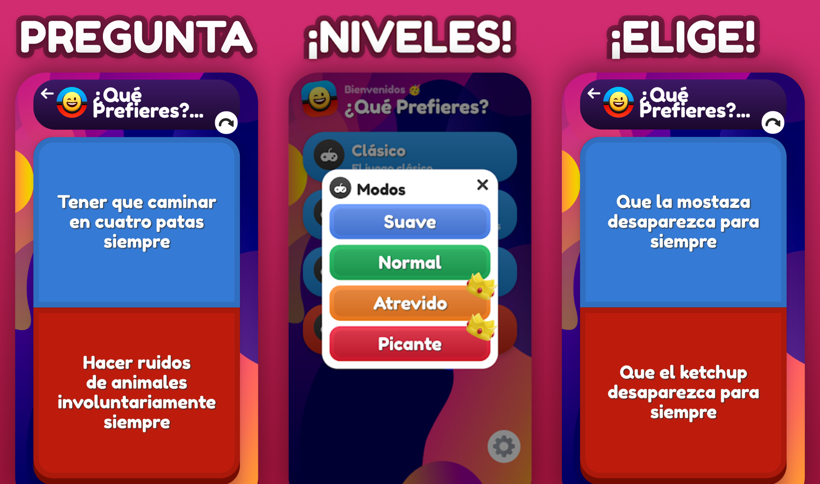 Juego móvil ¿Qué prefieres?