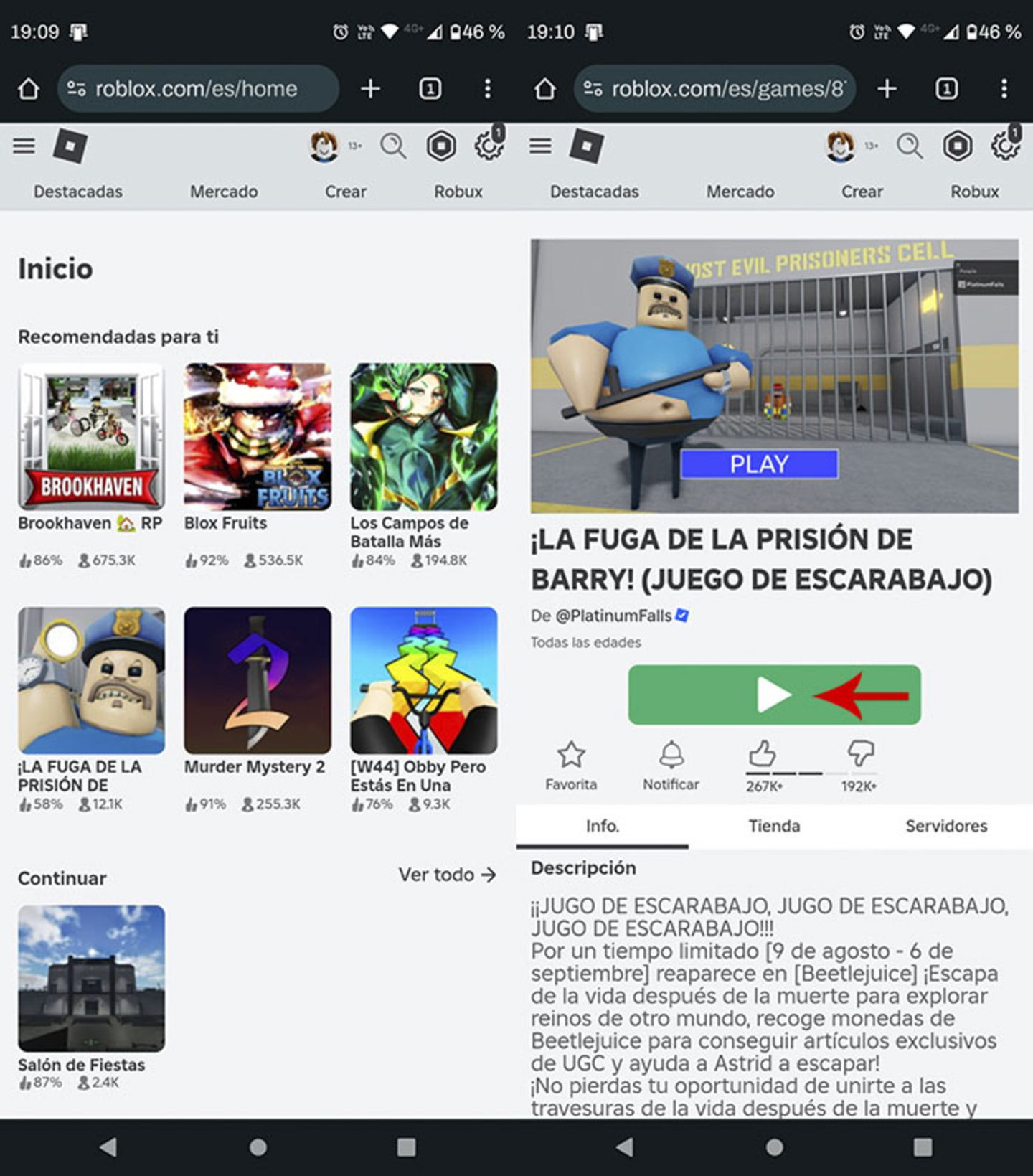 Jugar a Roblox en el movil sin descargar nada