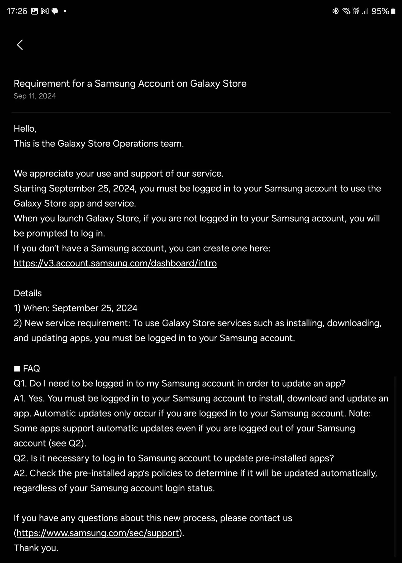 Muy pronto sino tienes una cuenta de Samsung no podrás acceder a la Galaxy Store