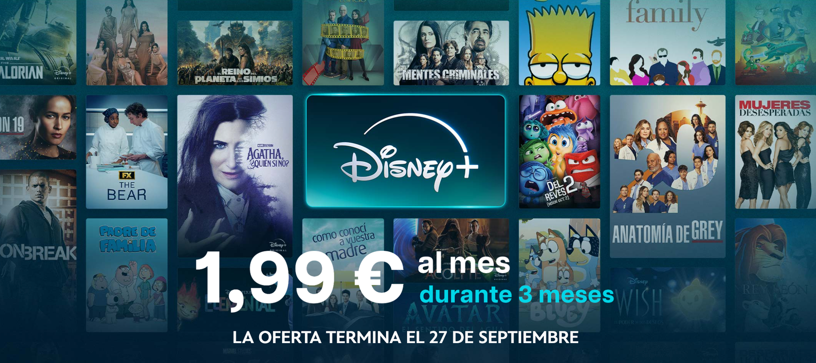 Promoción Disney+ 1,99 euros al mes