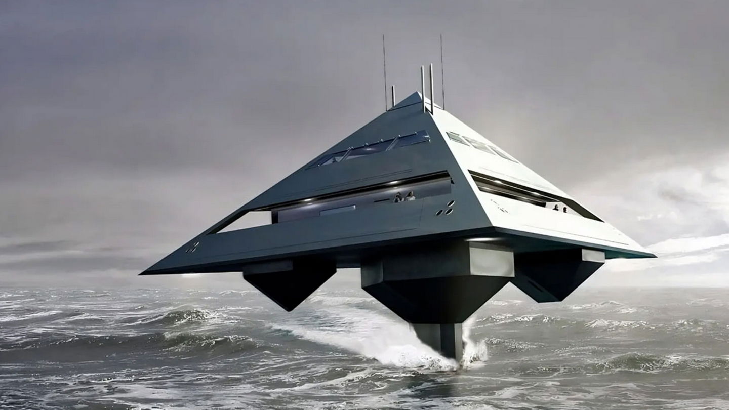 Tetrahedron, el yate imposible que parece una nave de 'Star Wars'