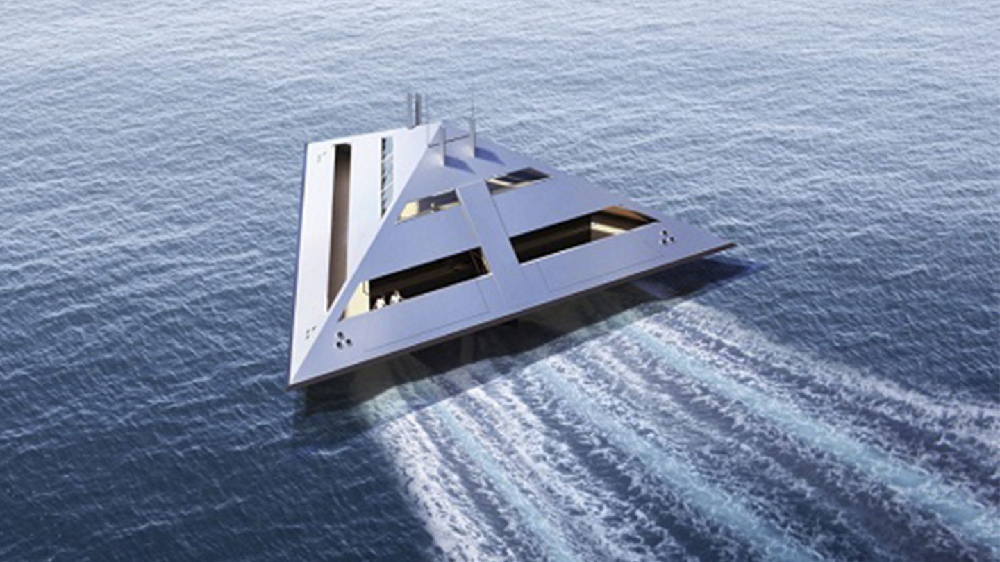 Tetrahedron, el yate imposible que parece una nave de 'Star Wars'