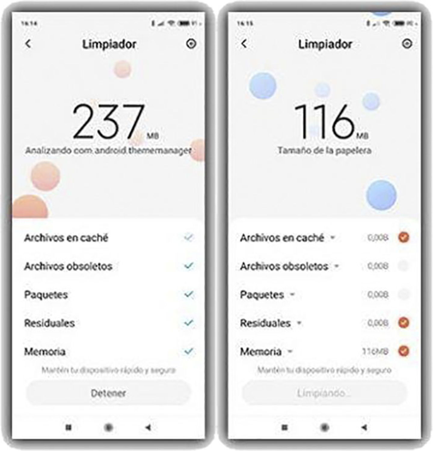 Utiliza el limpiador de MIUI