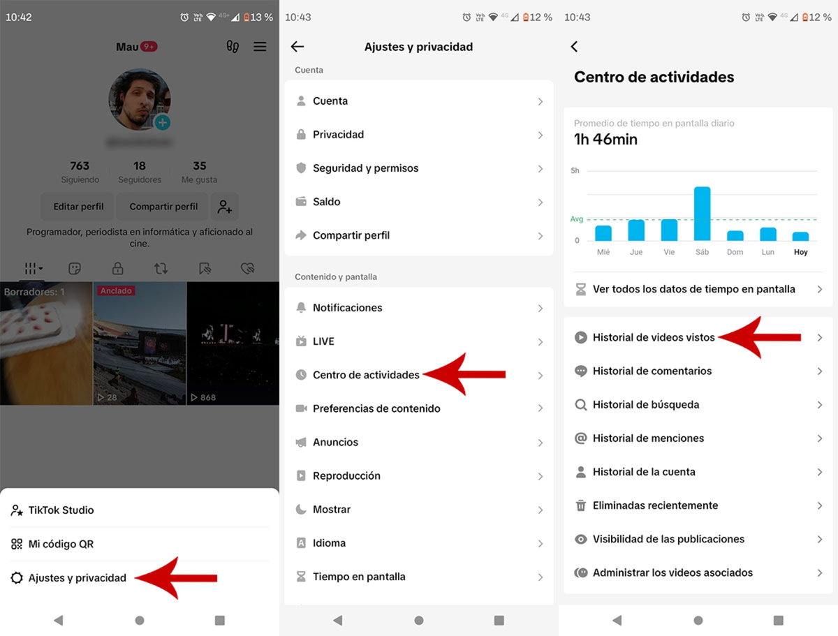Como Ver El Historial De Tiktok