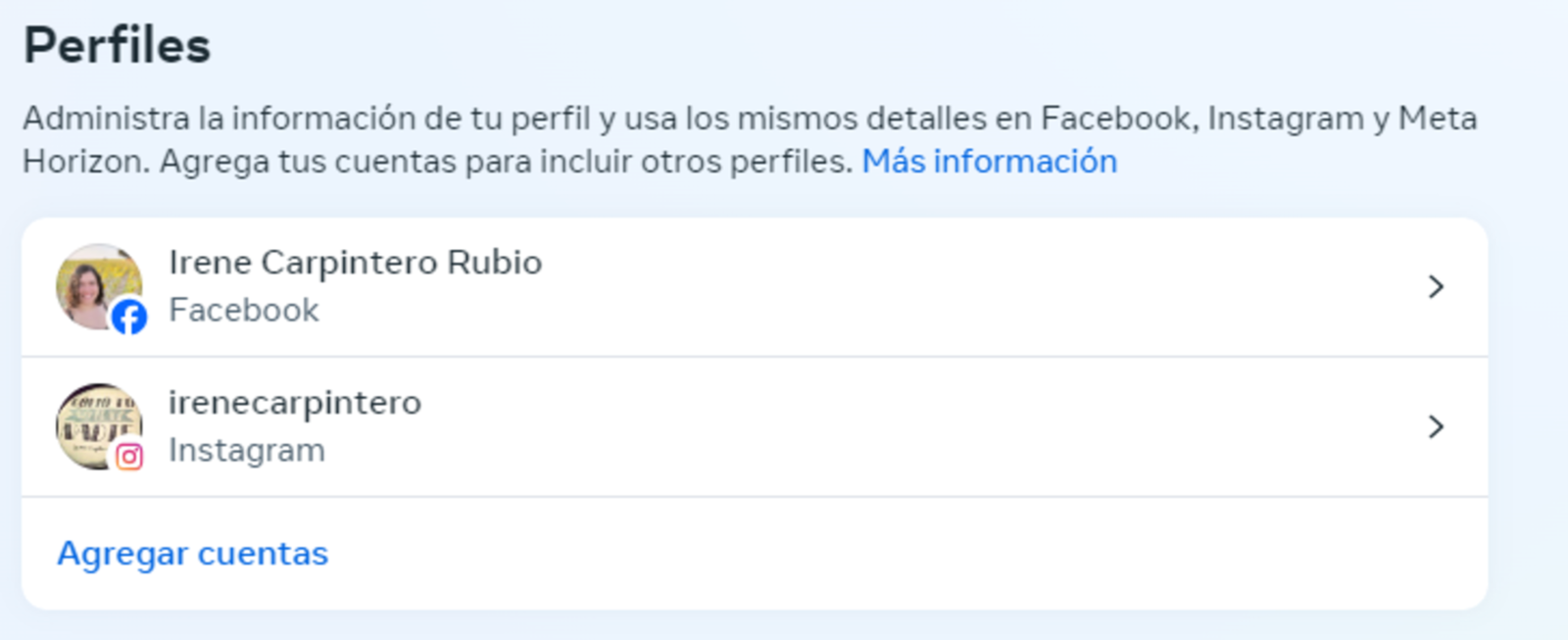 Puedes agregar una cuenta de Instagram a Facebook desde el centro de cuentas