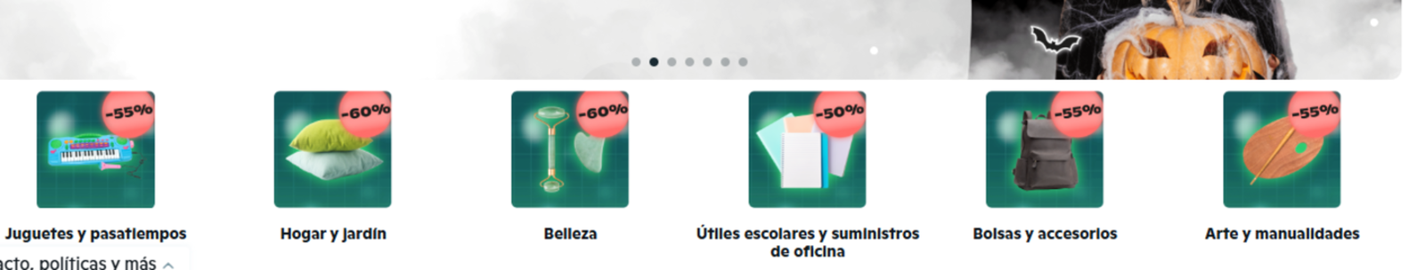 En Wish puedes encontrar diferentes categorías de productos