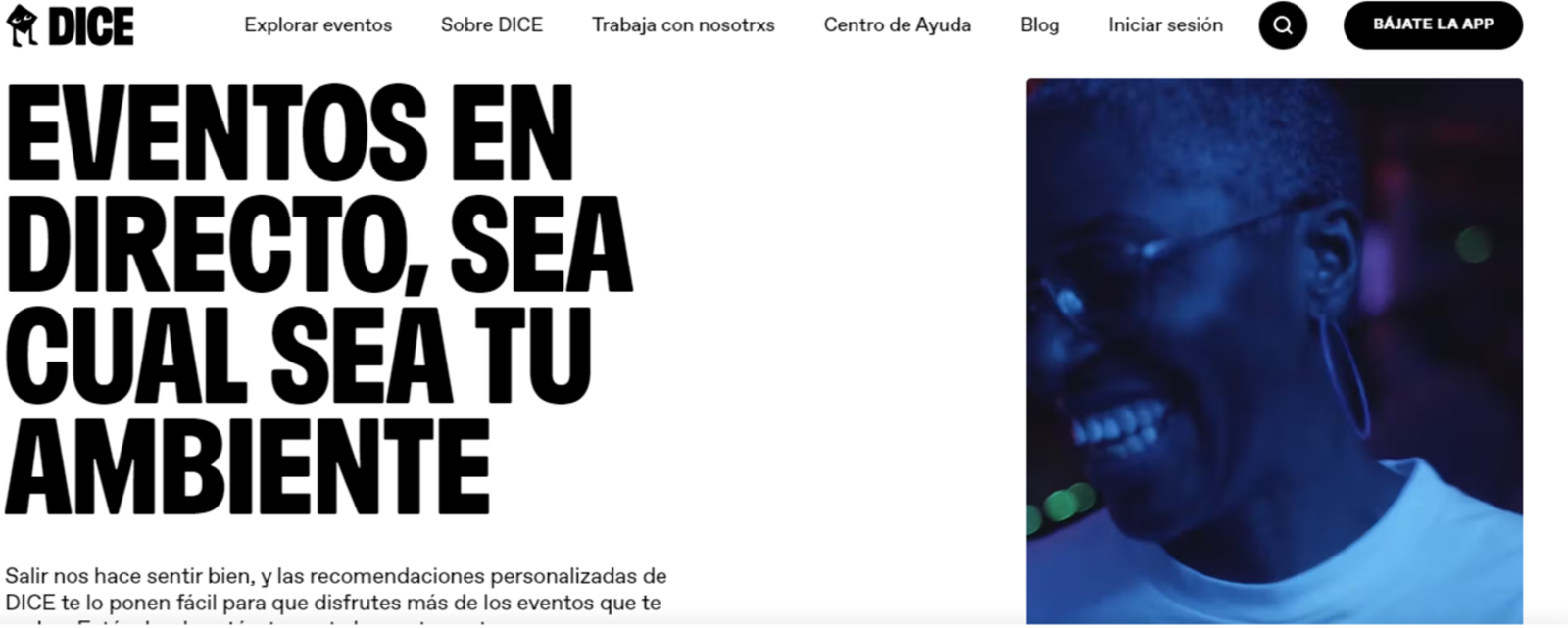 Dice te permite encontrar entradas para eventos independientes