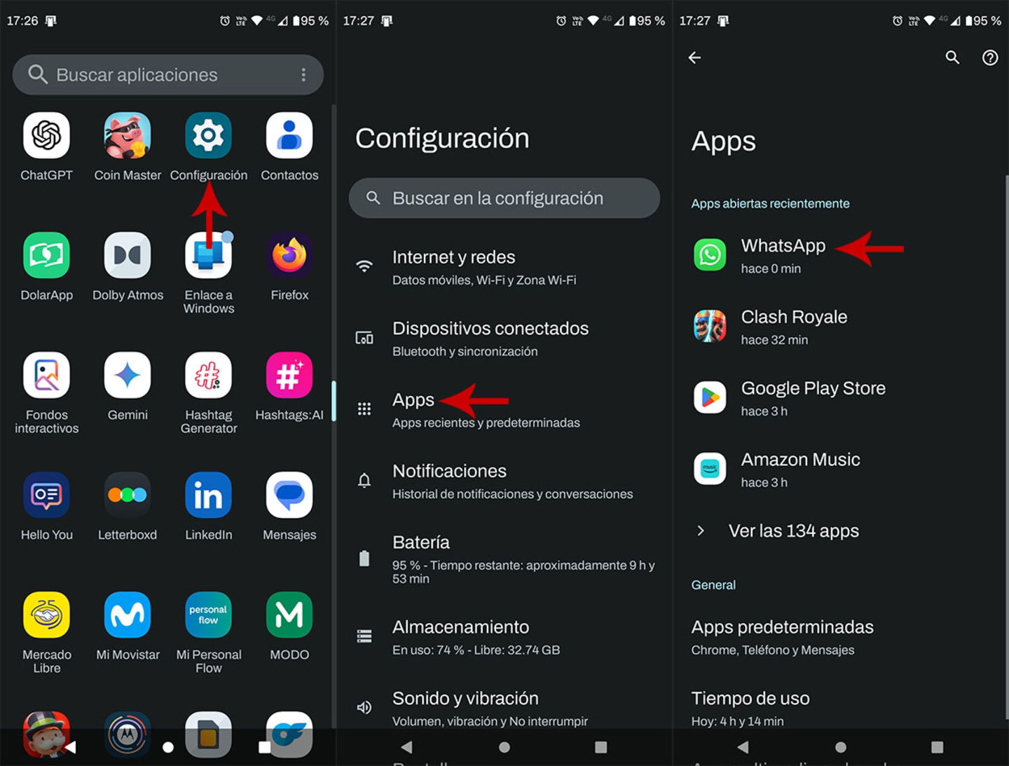 Entrar en la configuracion del movil