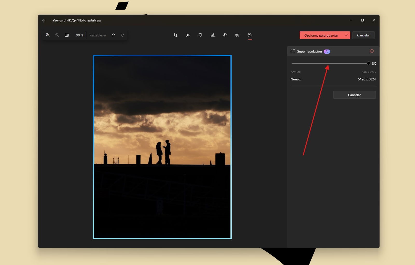 Cómo usar super resolution en Windows Fotos para edición y mejora fotográfica