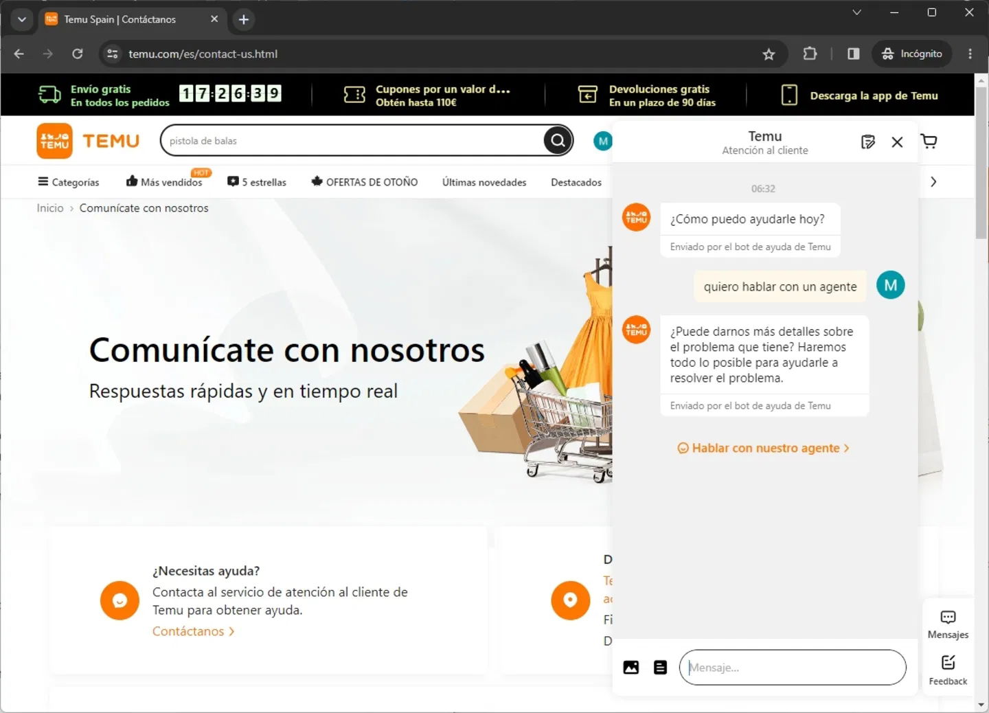 El servicio de atención al cliente de Temu destaca por su eficiencia