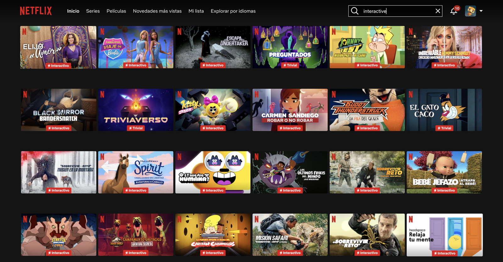 Contenido interactivo Netflix