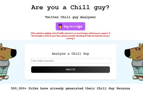 ¿Eres un chill guy? Esta web analiza qué porcentaje de chill guy tiene tu cuenta de X