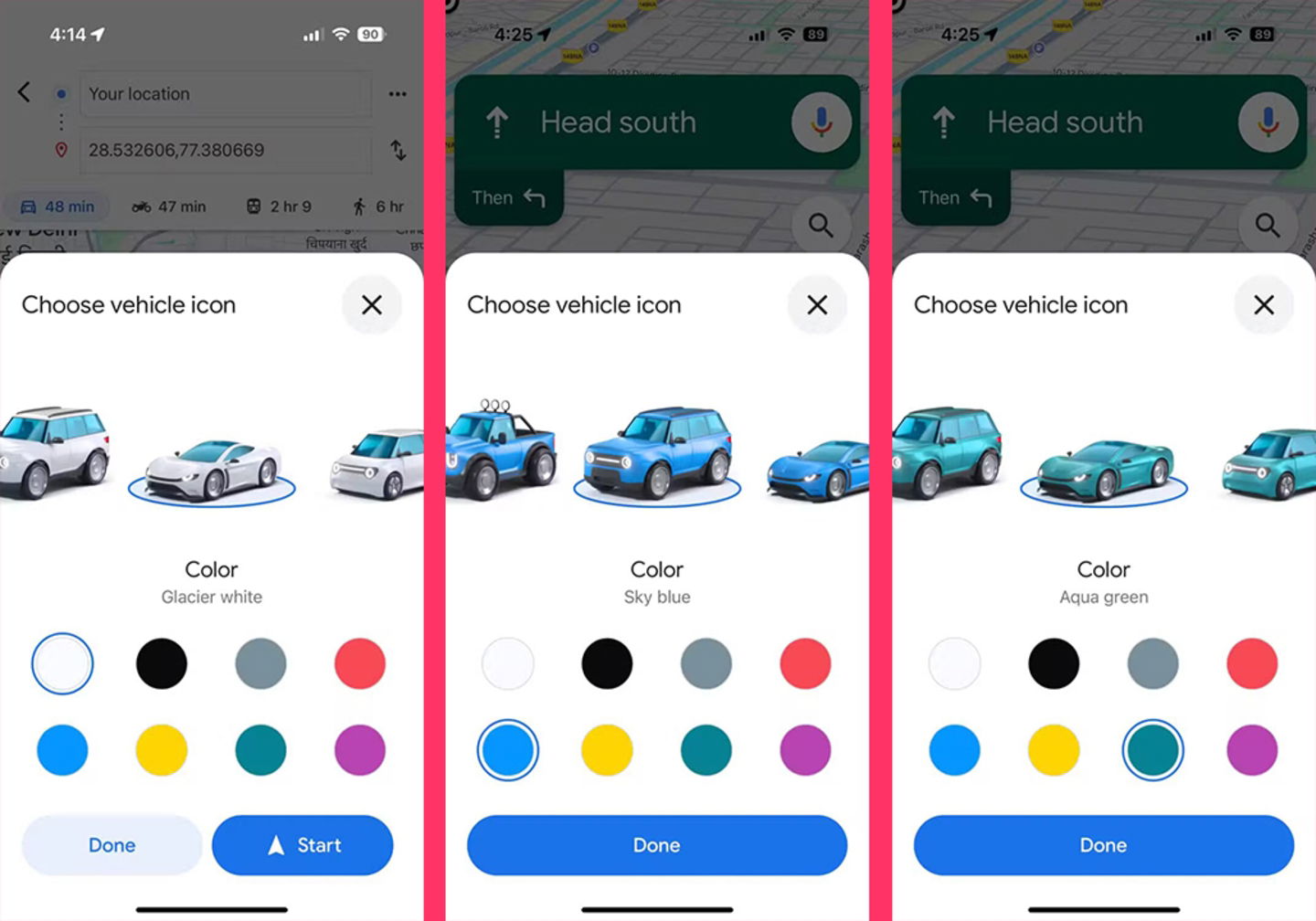 Google Maps te permitirá personalizar el coche que aparece en el mapa: podrás cambiar el modelo y color