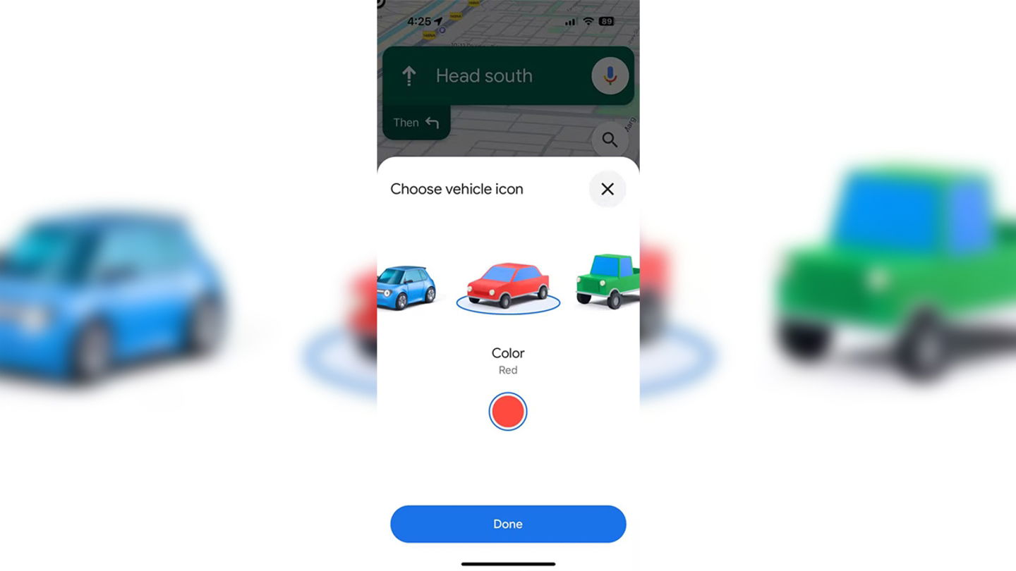 Google Maps te permitirá personalizar el coche que aparece en el mapa: podrás cambiar el modelo y color