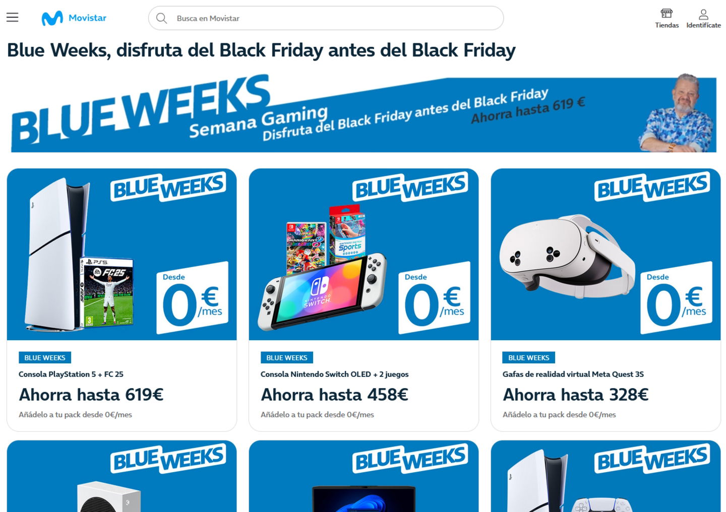 Los descuentos en gaming protagonizan la tercera Blue Week, el Black Friday de Movistar